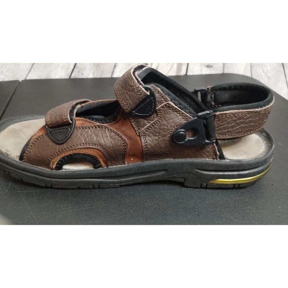 RedHead Men's Brown Leather Sandals w/Hook & Loop Closure - Size 12